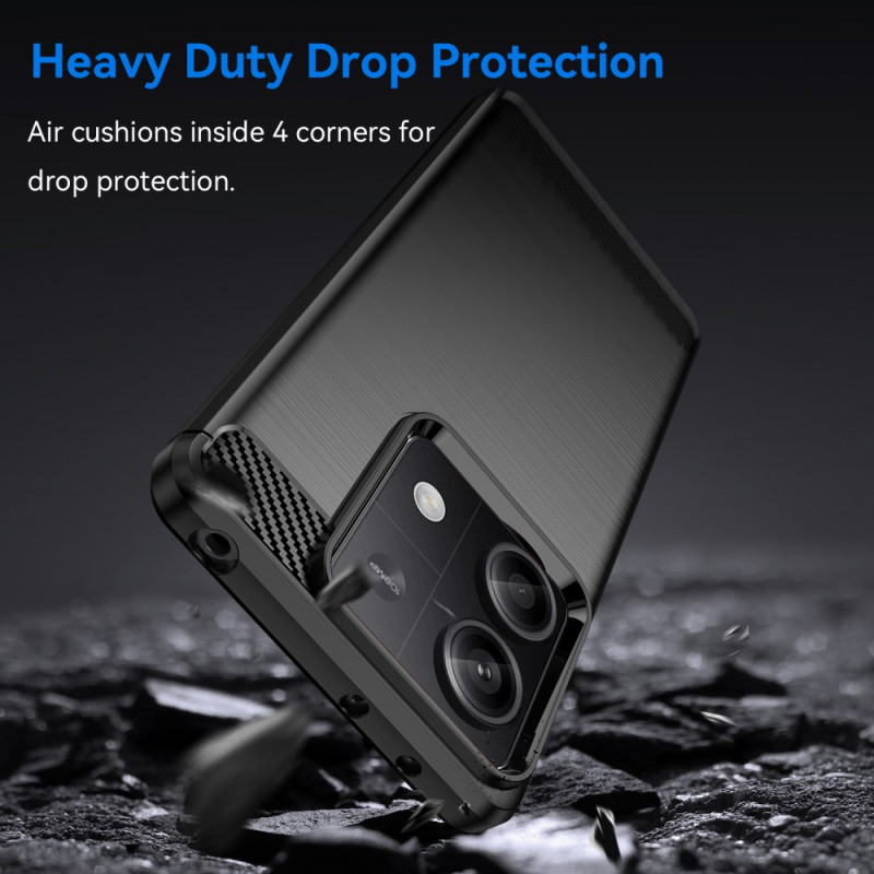 Protectores para celular  para Xiaomi  Redmi Note 13 5G Funda de tpu fibra de carbono Negro